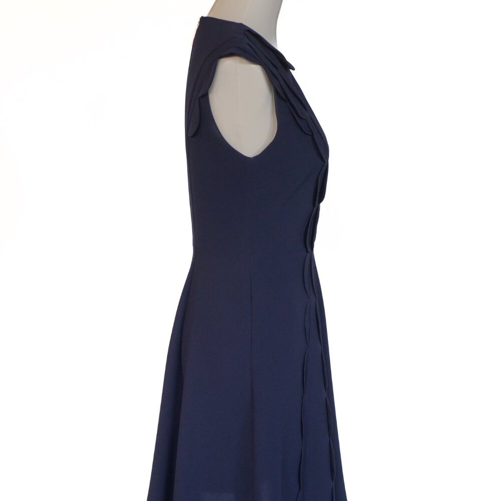 Ted Baker Triksi Scallop-Trim Skater Dress in Navy - Picture 3 of 5